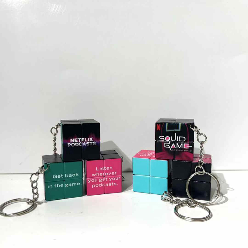 Custom Rubik’s Cube Keychain with Logo Printing - custompuzzlecube.com