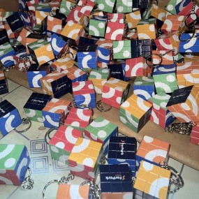 Custom Puzzle Cube Keychain for Business Branding